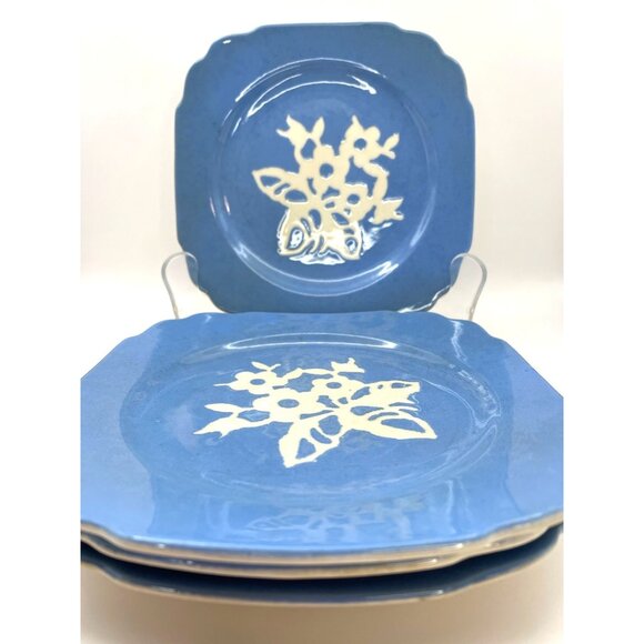 Blue Harker Cameoware - Dainty Flower Blue Virginia Bread and Butter Dessert Pla - Picture 4 of 16